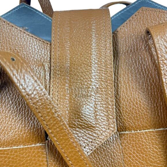 Unica Firenze Borse in Pelle Womens Woven Pebble Leather Satchel Handbag Purse - Picture 13 of 15